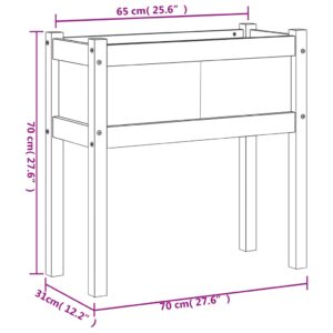 Sodo lovelis su kojelėmis, 70x31x70cm, impregnuota pušis