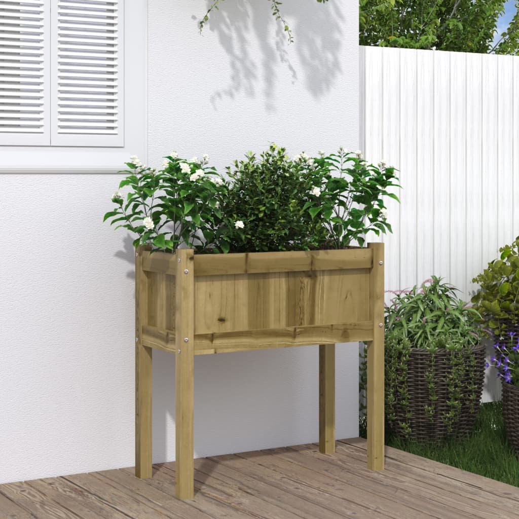 Sodo lovelis su kojelėmis, 70x31x70cm, impregnuota pušis Sodo lovelis su kojelėmis, 70x31x70cm, impregnuota pušis - Image 2