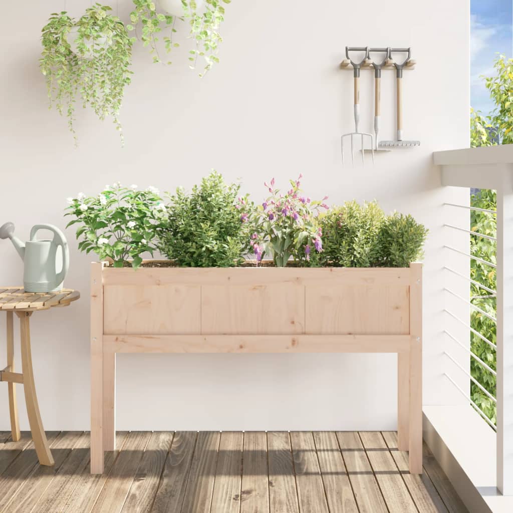 Sodo lovelis su kojelėmis, 110x31x70cm, pušies medienos masyvas Sodo lovelis su kojelėmis, 110x31x70cm, pušies medienos masyvas - Image 3