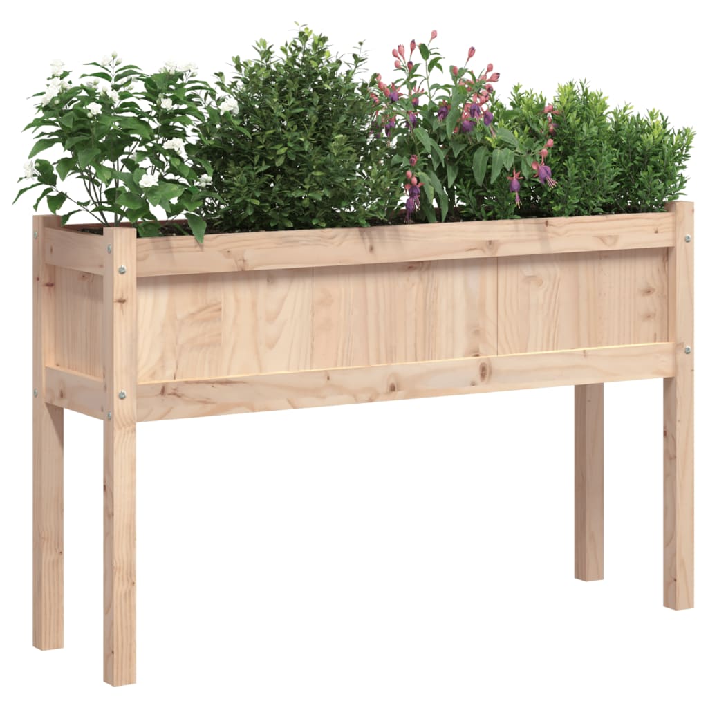 Sodo lovelis su kojelėmis, 110x31x70cm, pušies medienos masyvas Sodo lovelis su kojelėmis, 110x31x70cm, pušies medienos masyvas - Image 4