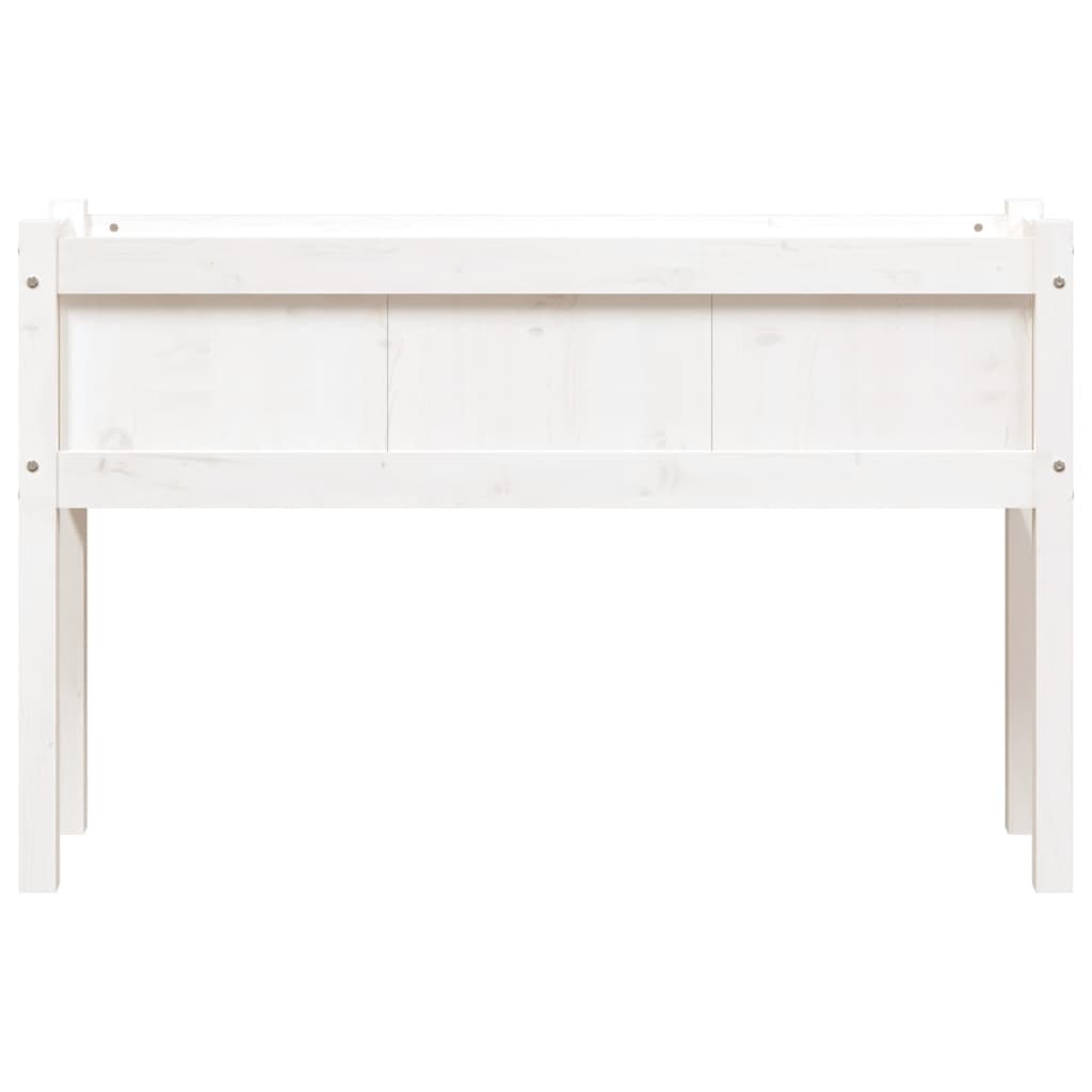 Sodo lovelis su kojelėmis, baltas, 110x31x70cm, pušies masyvas Sodo lovelis su kojelėmis, baltas, 110x31x70cm, pušies masyvas - Image 5
