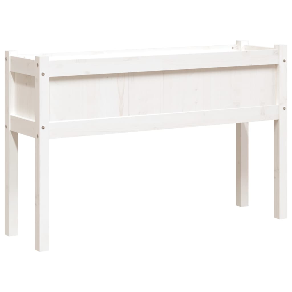 Sodo lovelis su kojelėmis, baltas, 110x31x70cm, pušies masyvas Sodo lovelis su kojelėmis, baltas, 110x31x70cm, pušies masyvas - Image 7