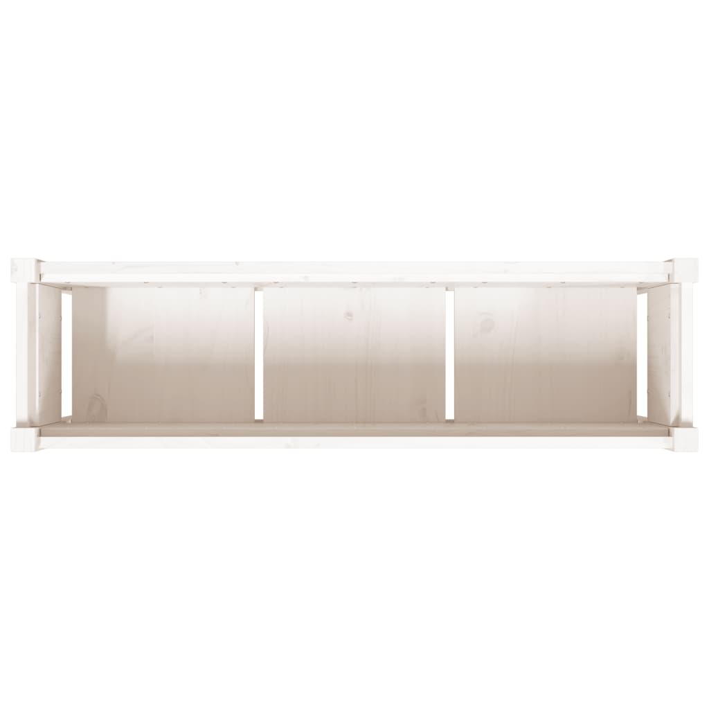 Sodo lovelis su kojelėmis, baltas, 110x31x70cm, pušies masyvas Sodo lovelis su kojelėmis, baltas, 110x31x70cm, pušies masyvas - Image 8