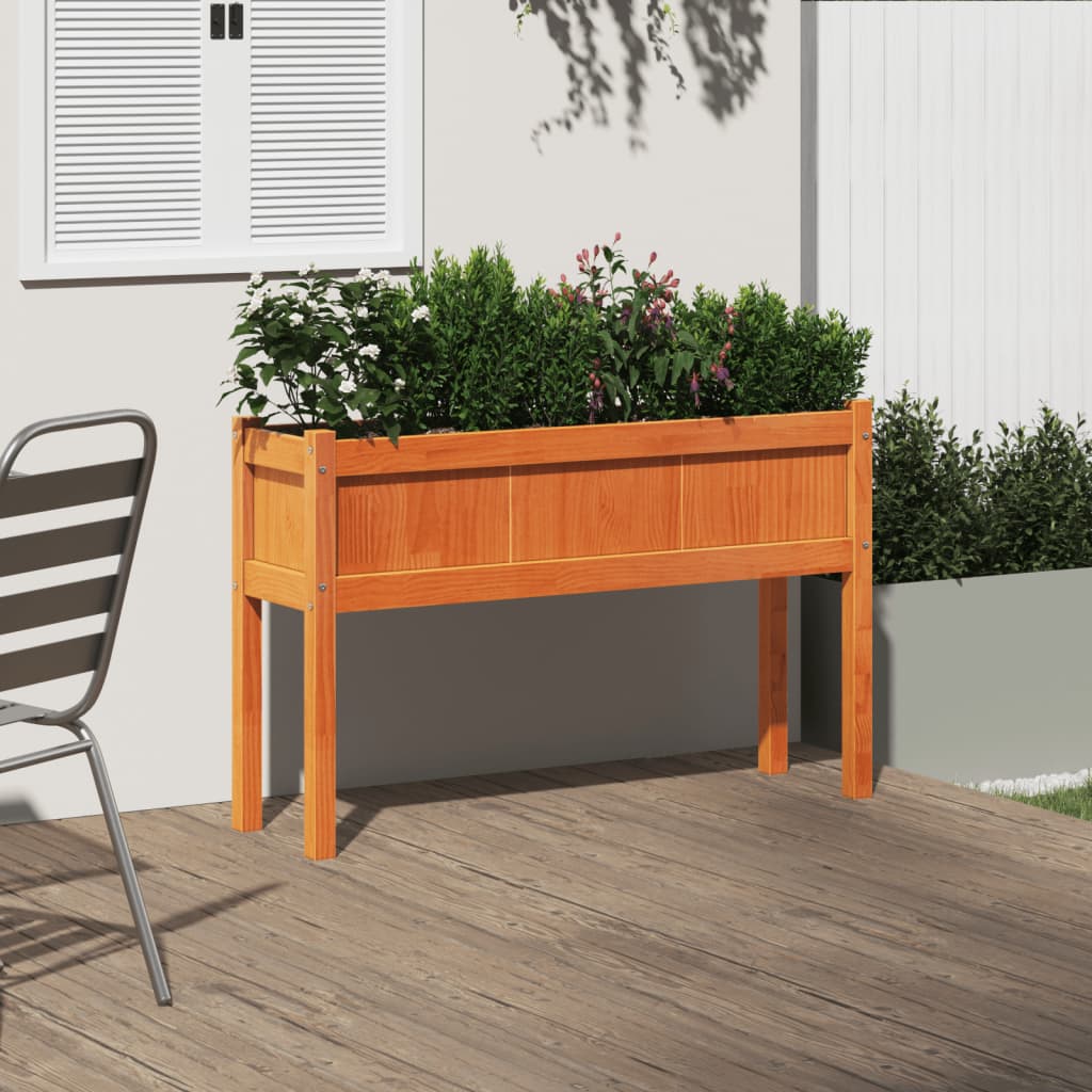 Sodo lovelis su kojelėmis, vaško rudas, 110x31x70cm, pušis Sodo lovelis su kojelėmis, vaško rudas, 110x31x70cm, pušis - Image 3
