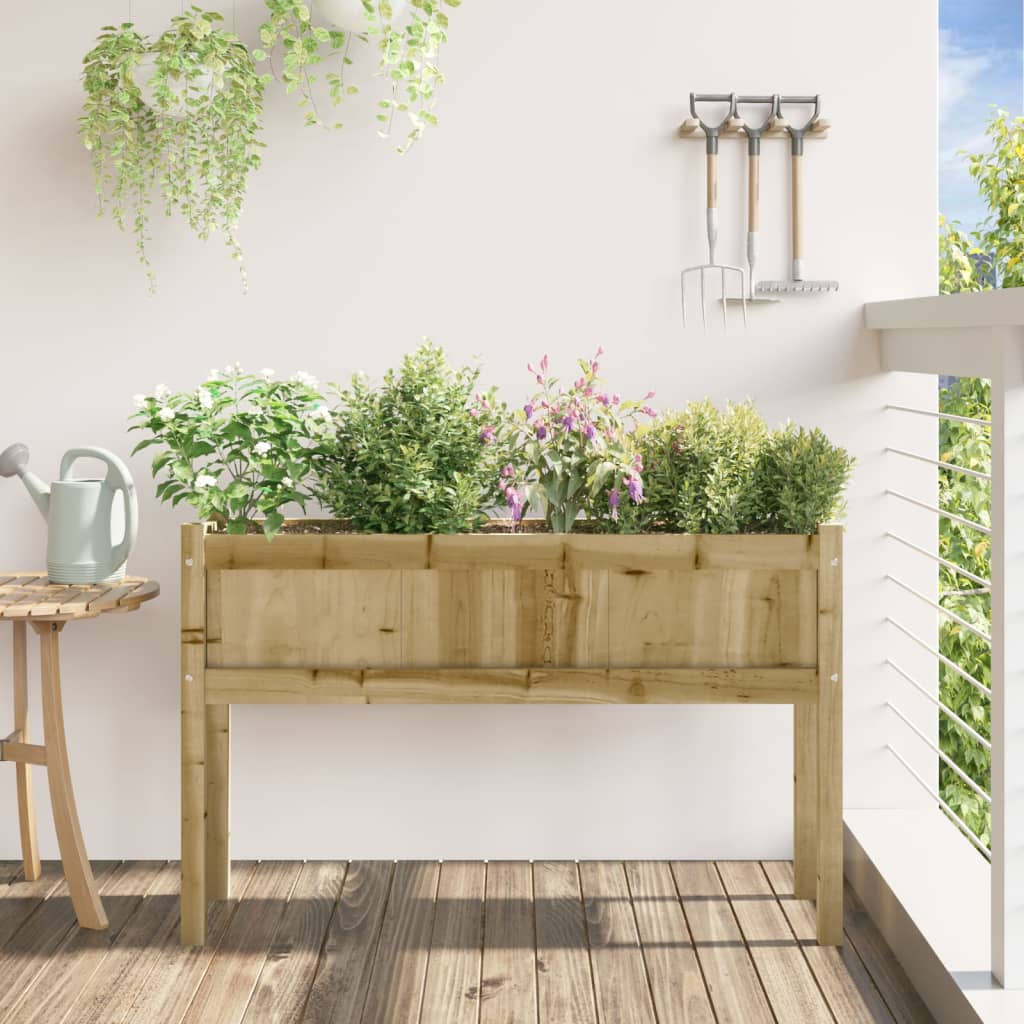 Sodo lovelis su kojelėmis, 110x31x70cm, impregnuota pušis Sodo lovelis su kojelėmis, 110x31x70cm, impregnuota pušis - Image 3