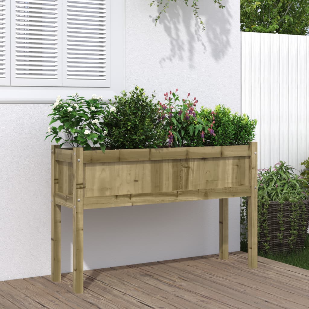 Sodo lovelis su kojelėmis, 110x31x70cm, impregnuota pušis Sodo lovelis su kojelėmis, 110x31x70cm, impregnuota pušis - Image 2