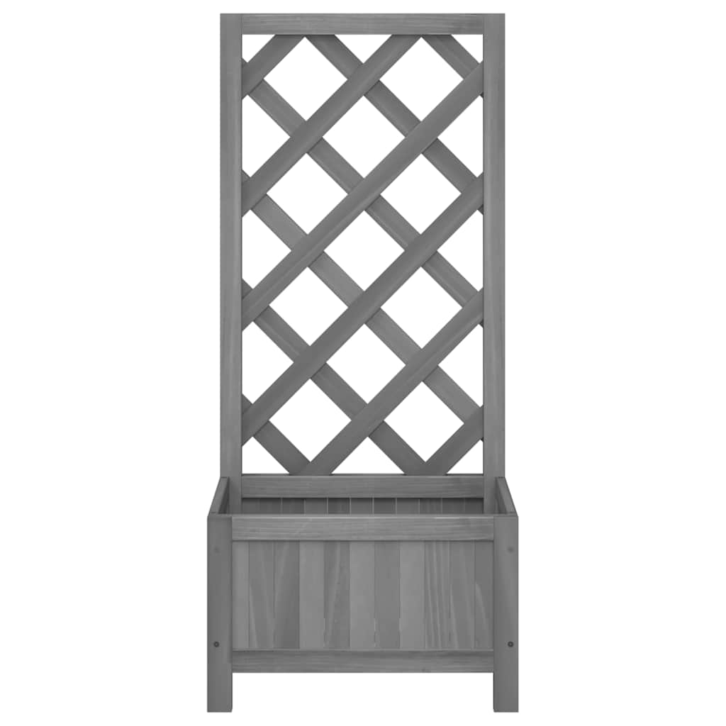 Vazonas su grotelėmis, pilkas, 40x30x90cm, eglės medienos masyvas Vazonas su grotelėmis, pilkas, 40x30x90cm, eglės medienos masyvas - Image 4