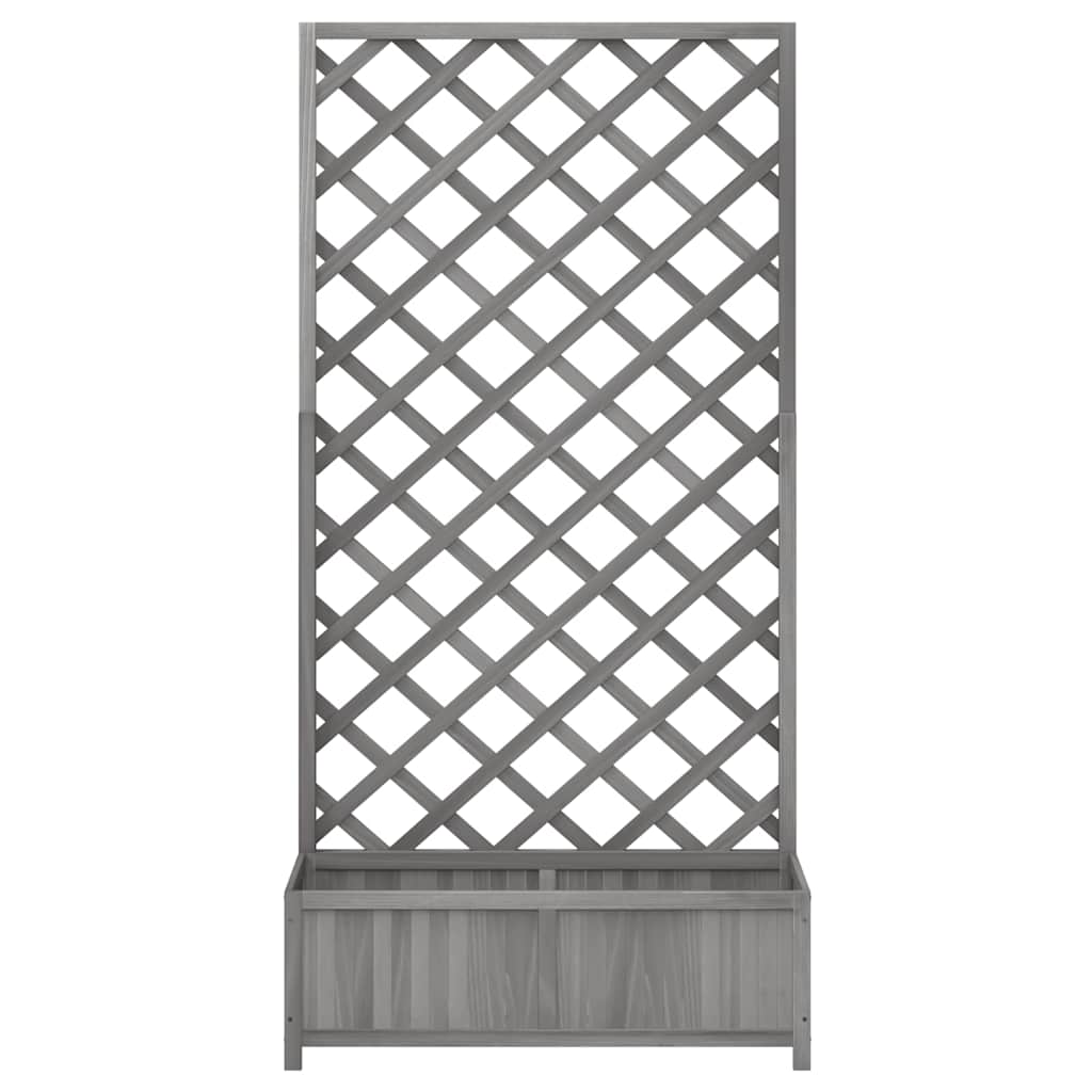 Vazonas su grotelėmis, pilkas, 90x35x180cm, eglės medienos masyvas Vazonas su grotelėmis, pilkas, 90x35x180cm, eglės medienos masyvas - Image 5