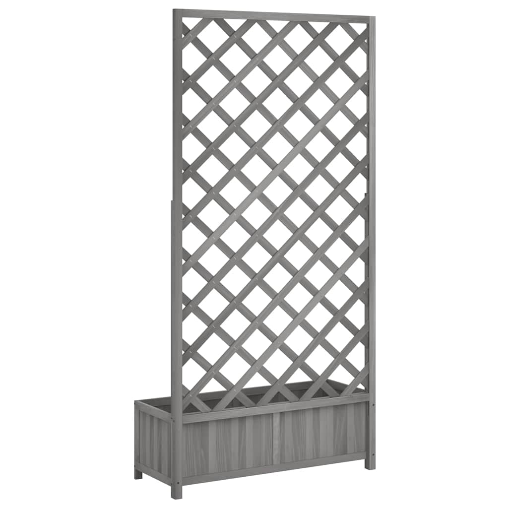 Vazonas su grotelėmis, pilkas, 90x35x180cm, eglės medienos masyvas Vazonas su grotelėmis, pilkas, 90x35x180cm, eglės medienos masyvas - Image 7