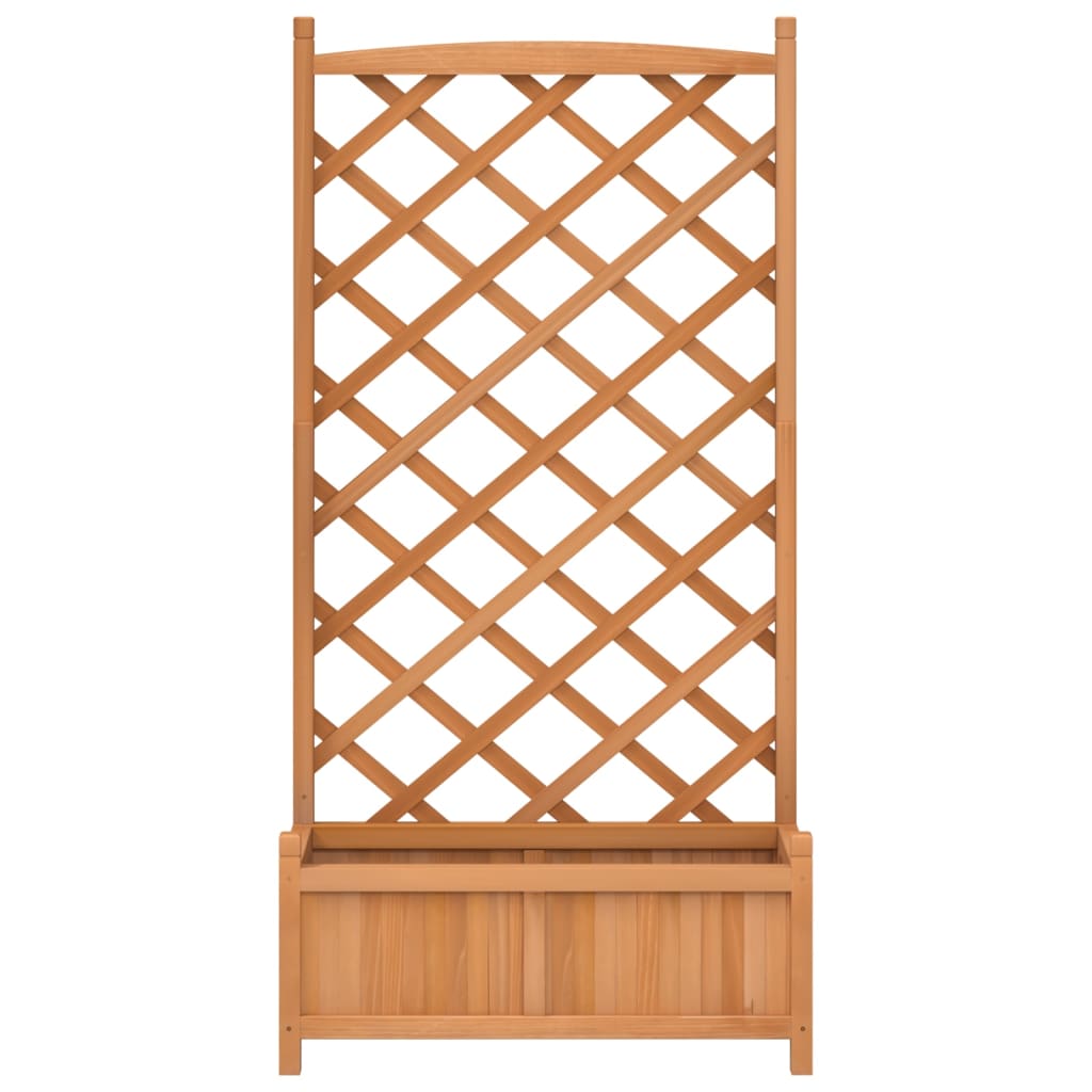 Vazonas su grotelėmis, rudas, 75x35x150 cm, eglės medienos masyvas Vazonas su grotelėmis, rudas, 75x35x150 cm, eglės medienos masyvas - Image 4