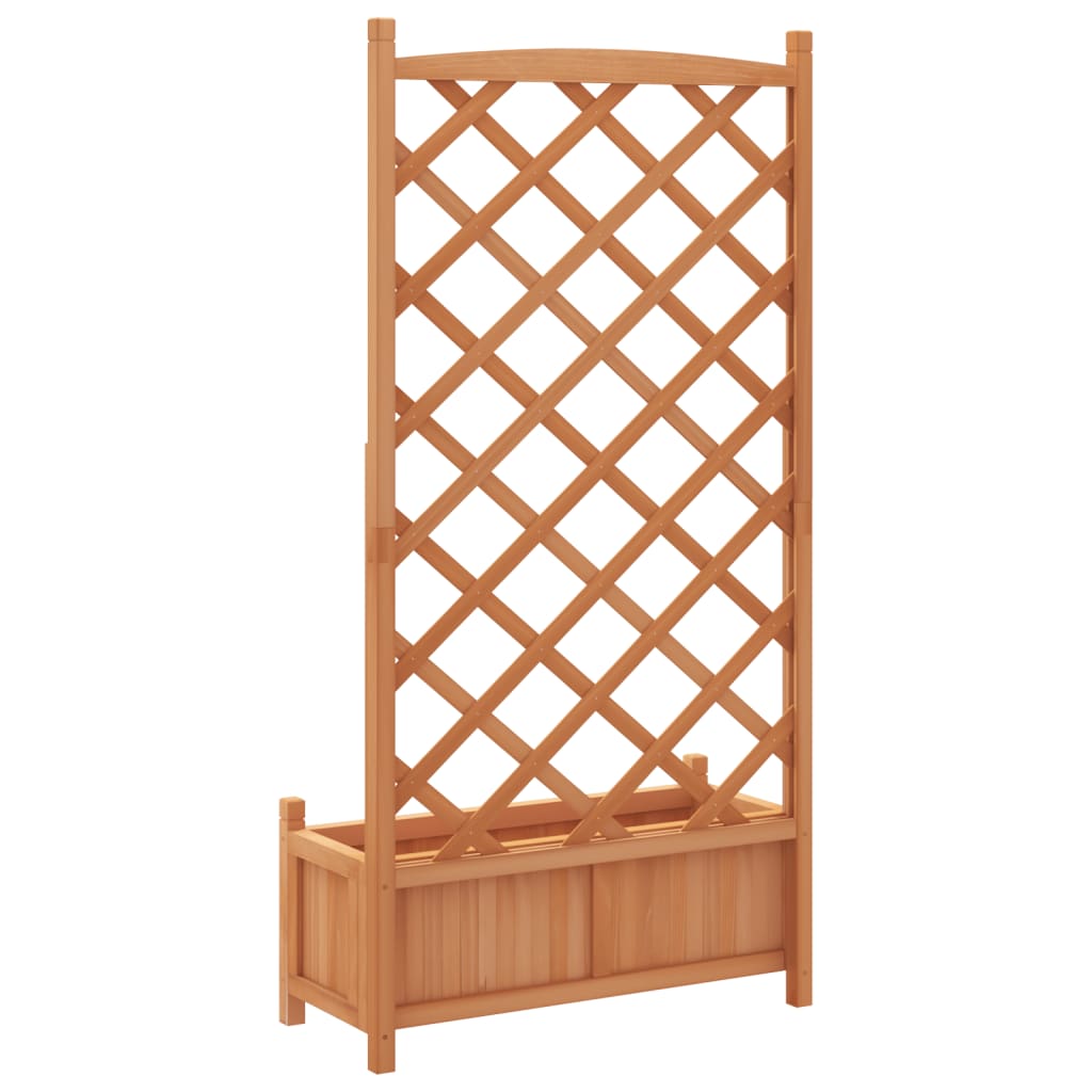 Vazonas su grotelėmis, rudas, 75x35x150 cm, eglės medienos masyvas Vazonas su grotelėmis, rudas, 75x35x150 cm, eglės medienos masyvas - Image 6