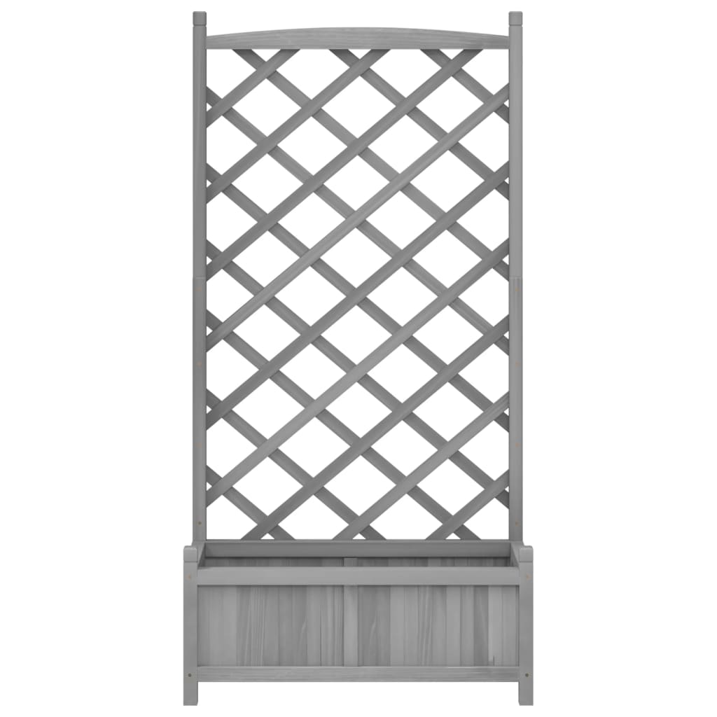 Vazonas su grotelėmis, pilkas, 75x35x150 cm, eglės medienos masyvas Vazonas su grotelėmis, pilkas, 75x35x150 cm, eglės medienos masyvas - Image 4
