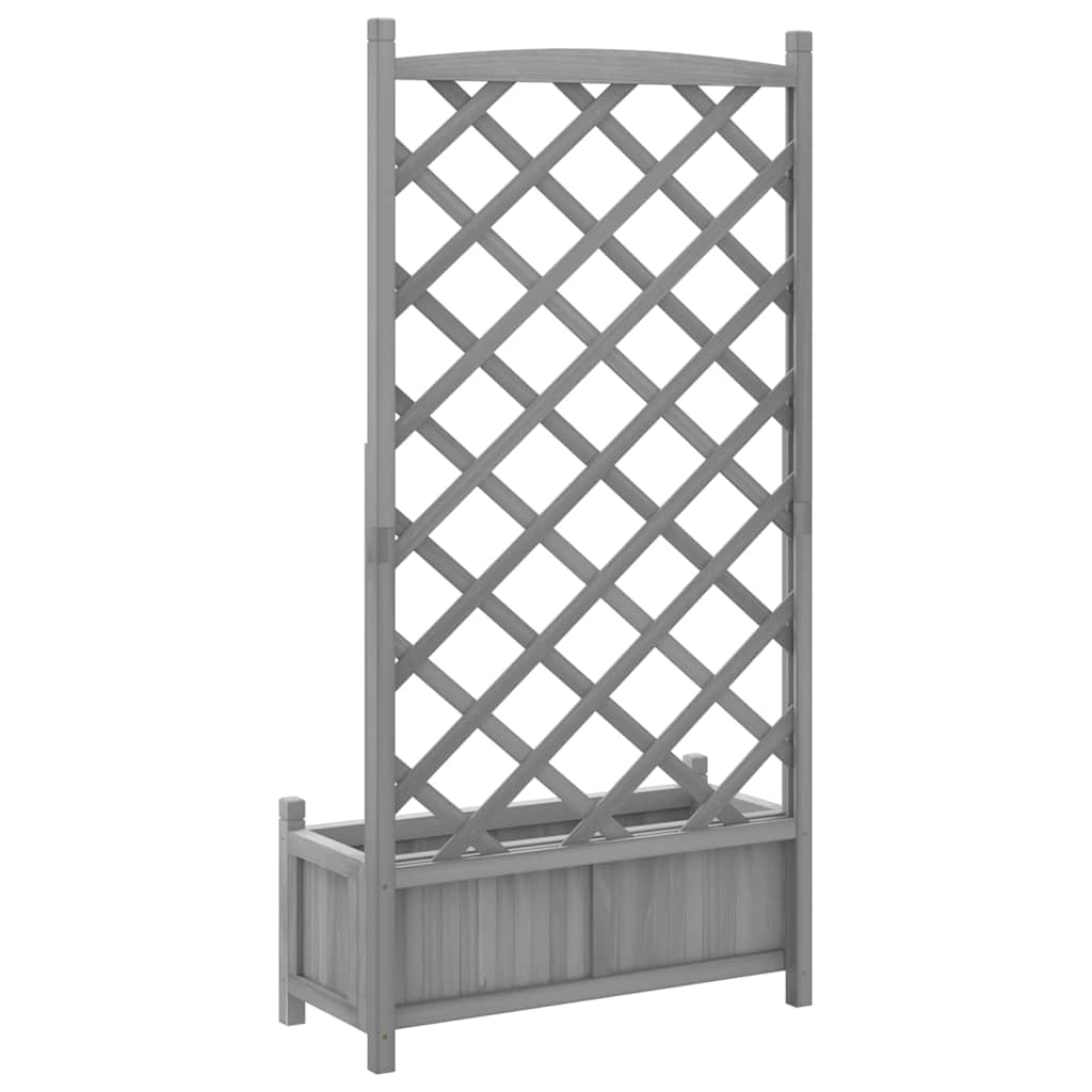 Vazonas su grotelėmis, pilkas, 75x35x150 cm, eglės medienos masyvas Vazonas su grotelėmis, pilkas, 75x35x150 cm, eglės medienos masyvas - Image 6