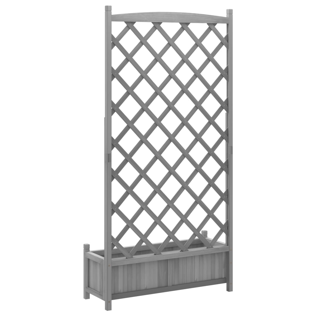 Vazonas su grotelėmis, pilkas, 90x35x180cm, eglės medienos masyvas Vazonas su grotelėmis, pilkas, 90x35x180cm, eglės medienos masyvas - Image 6