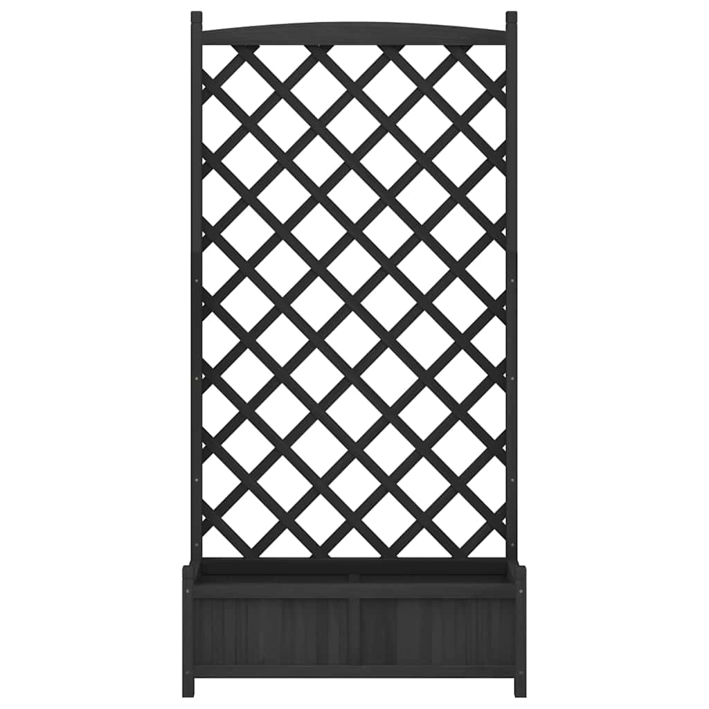 Vazonas su grotelėmis, juodas, 90x35x180cm, eglės medienos masyvas Vazonas su grotelėmis, juodas, 90x35x180cm, eglės medienos masyvas - Image 4