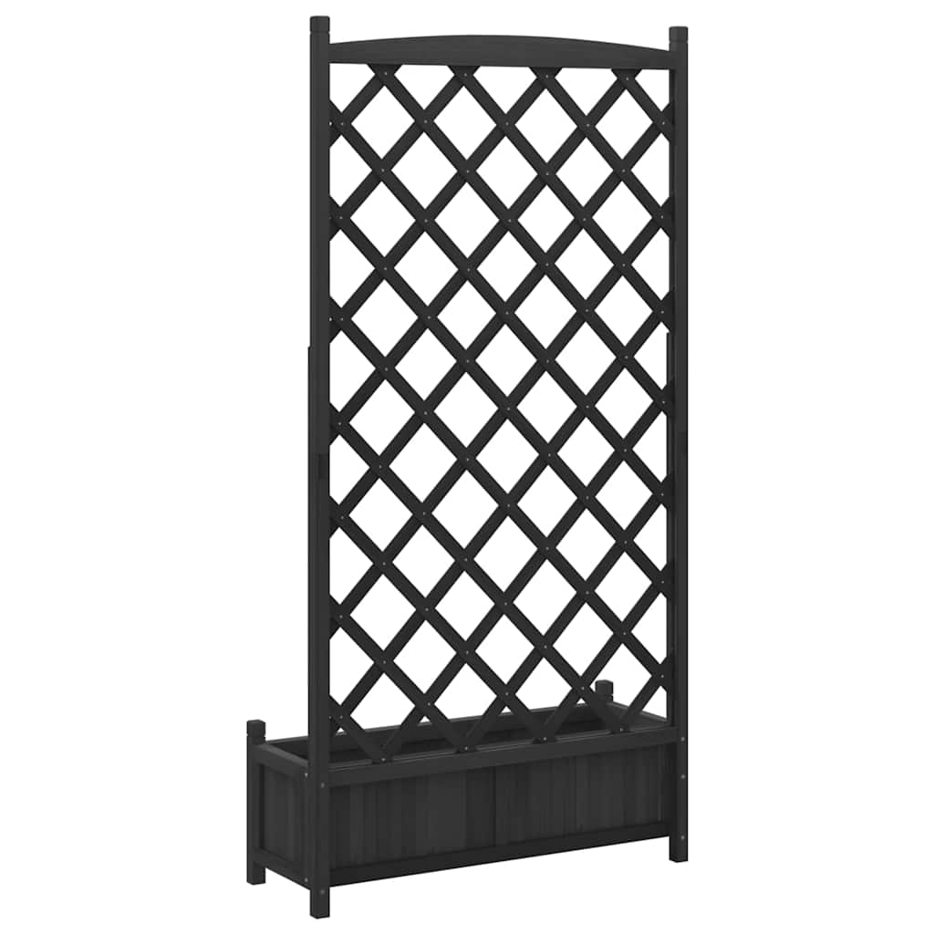 Vazonas su grotelėmis, juodas, 90x35x180cm, eglės medienos masyvas Vazonas su grotelėmis, juodas, 90x35x180cm, eglės medienos masyvas - Image 6