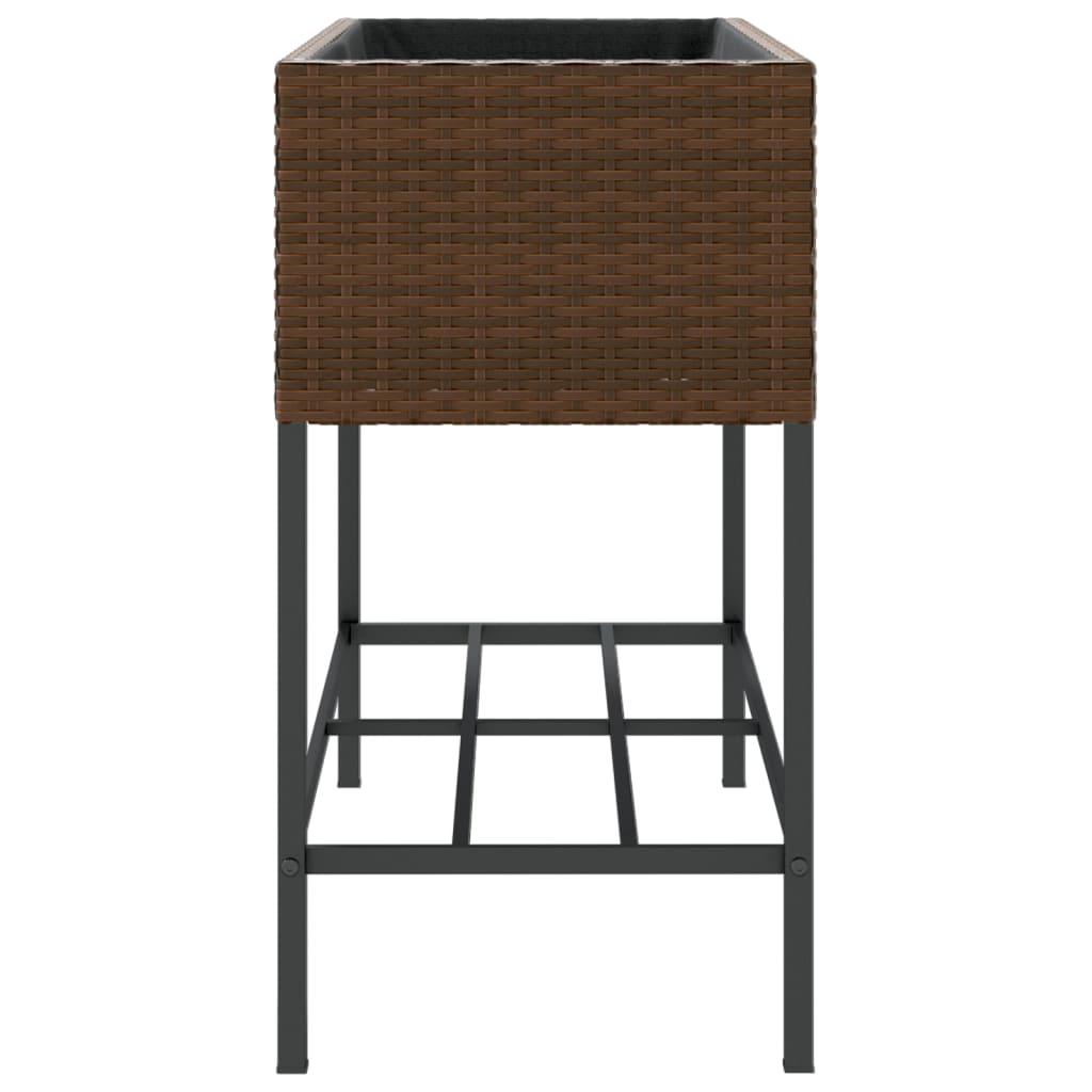 Sodo loveliai su lentyna, 2vnt., rudi, 90x40x75cm, poliratanas Sodo loveliai su lentyna, 2vnt., rudi, 90x40x75cm, poliratanas - Image 7