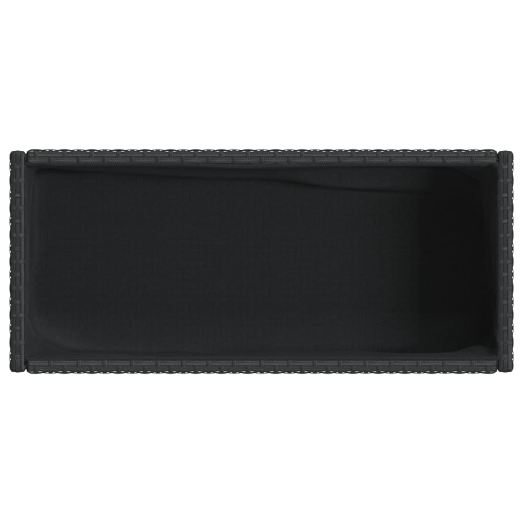 Sodo loveliai su lentyna, 2vnt., juodi, 70x28x70cm, poliratanas Sodo loveliai su lentyna, 2vnt., juodi, 70x28x70cm, poliratanas - Image 9