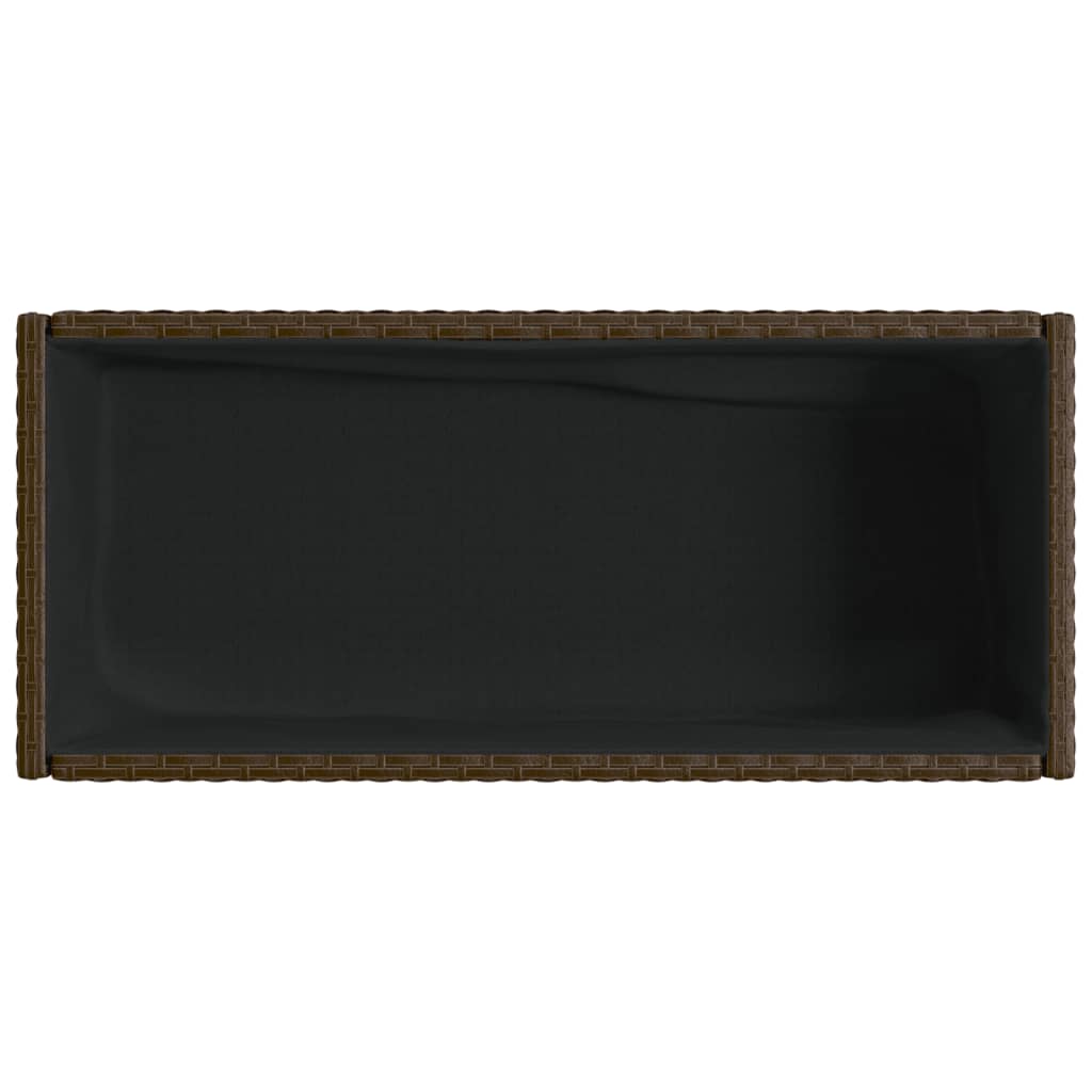 Sodo loveliai su lentyna, 2vnt., rudi, 70x28x70cm, poliratanas Sodo loveliai su lentyna, 2vnt., rudi, 70x28x70cm, poliratanas - Image 9