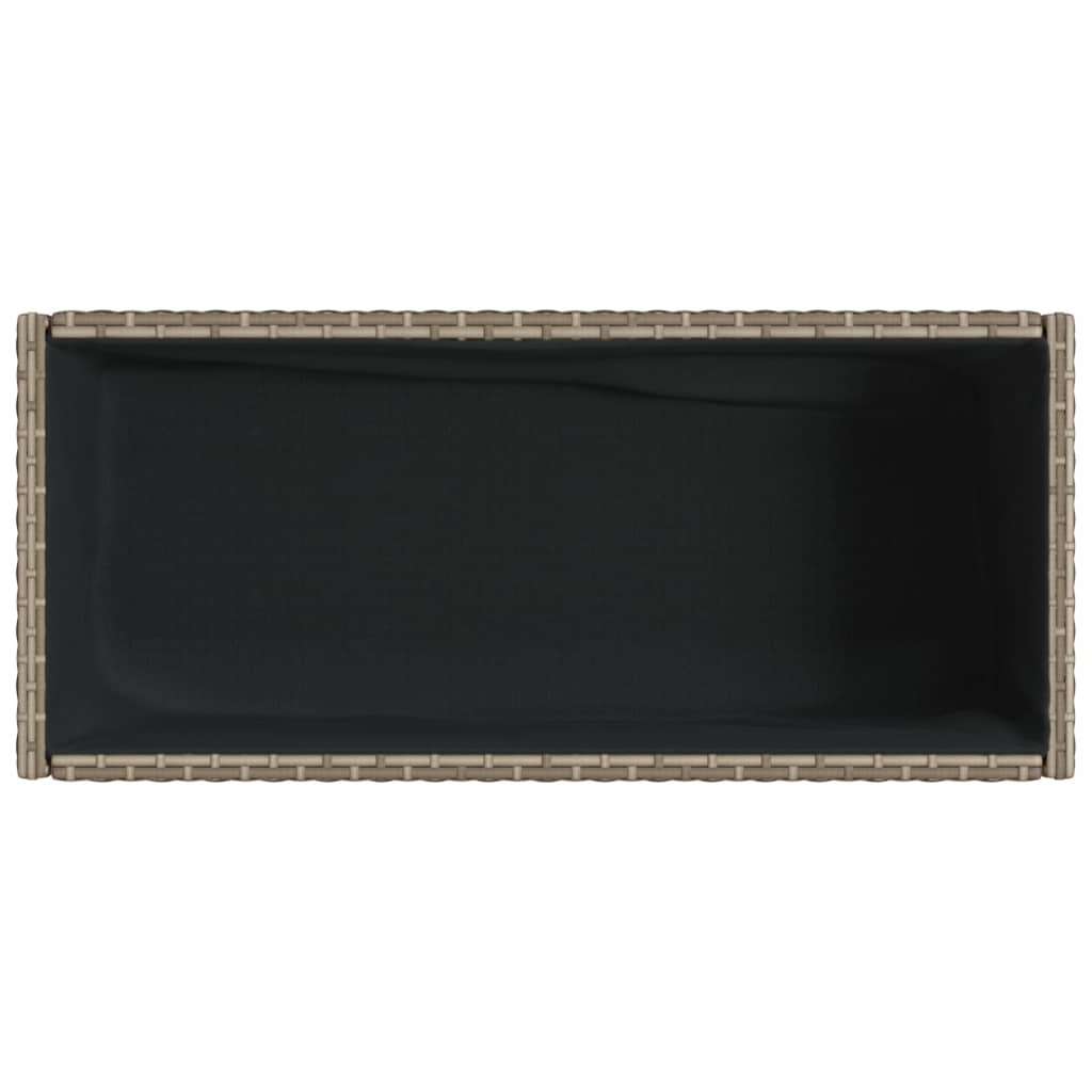 Sodo loveliai su lentyna, 2vnt., pilki, 70x28x70cm, poliratanas Sodo loveliai su lentyna, 2vnt., pilki, 70x28x70cm, poliratanas - Image 9