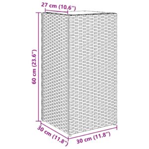 Sodo loveliai, 2vnt., juodos spalvos, 30x30x60cm, poliratanas