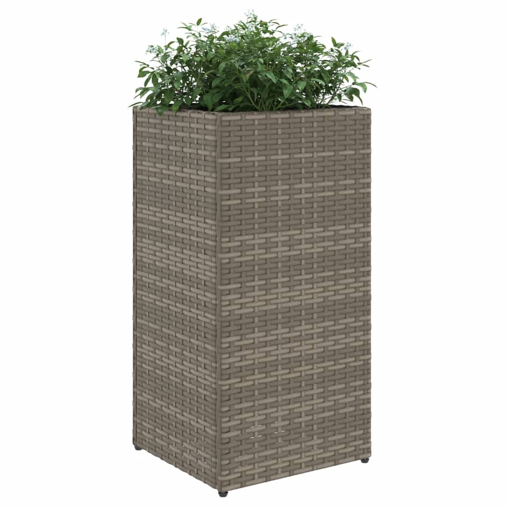 Sodo loveliai, 2vnt., pilkos spalvos, 30x30x60cm, poliratanas Sodo loveliai, 2vnt., pilkos spalvos, 30x30x60cm, poliratanas - Image 4