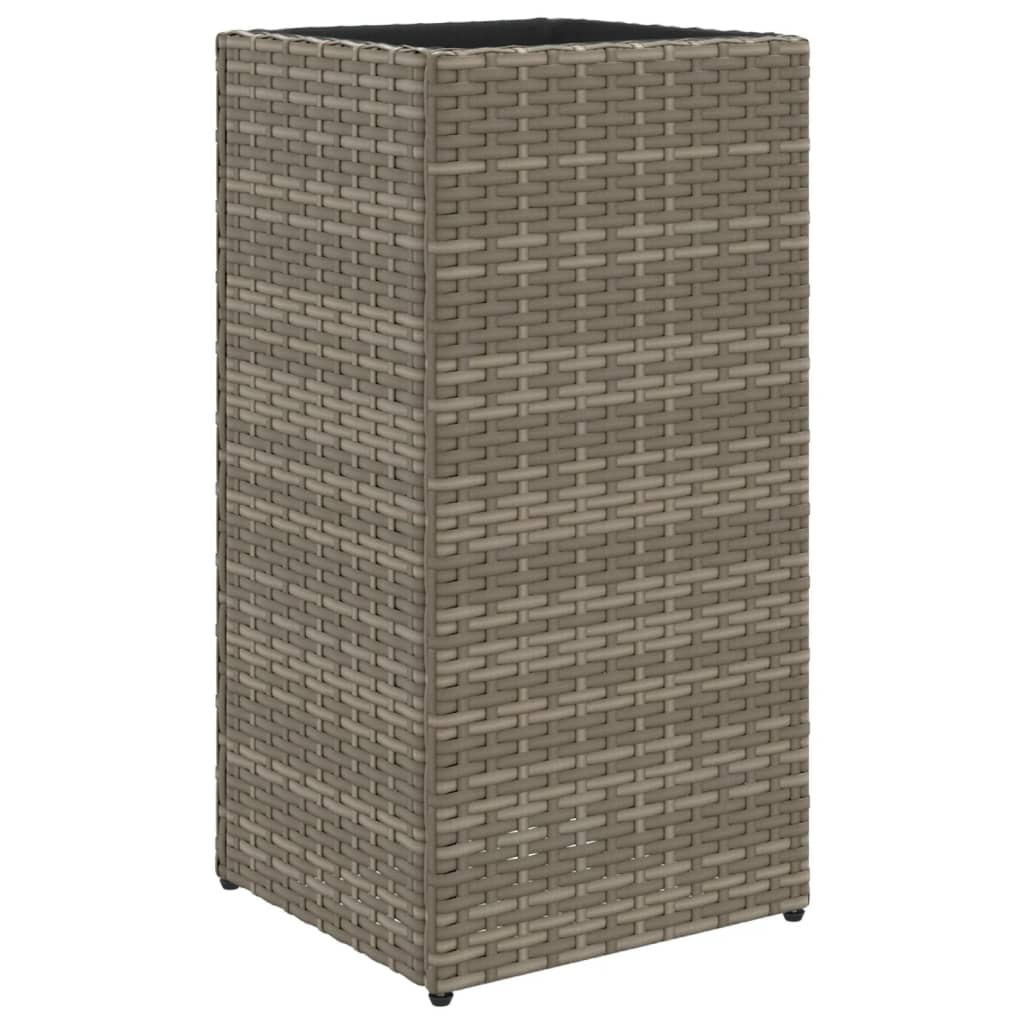 Sodo loveliai, 2vnt., pilkos spalvos, 30x30x60cm, poliratanas Sodo loveliai, 2vnt., pilkos spalvos, 30x30x60cm, poliratanas - Image 5