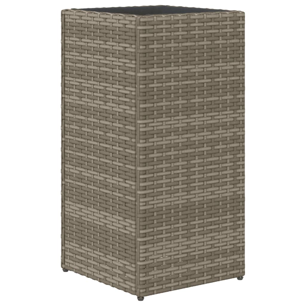 Sodo loveliai, 2vnt., pilkos spalvos, 30x30x60cm, poliratanas Sodo loveliai, 2vnt., pilkos spalvos, 30x30x60cm, poliratanas - Image 8