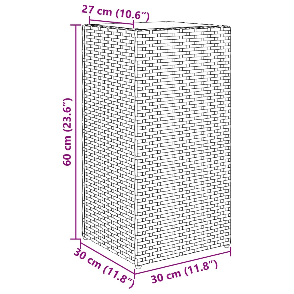 Sodo loveliai, 2vnt., pilkos spalvos, 30x30x60cm, poliratanas Sodo loveliai, 2vnt., pilkos spalvos, 30x30x60cm, poliratanas