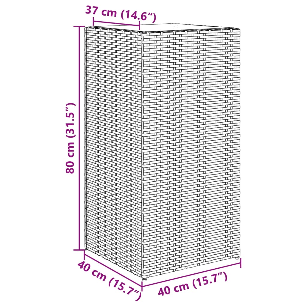 Sodo loveliai, 2vnt., pilkos spalvos, 40x40x80cm, poliratanas Sodo loveliai, 2vnt., pilkos spalvos, 40x40x80cm, poliratanas