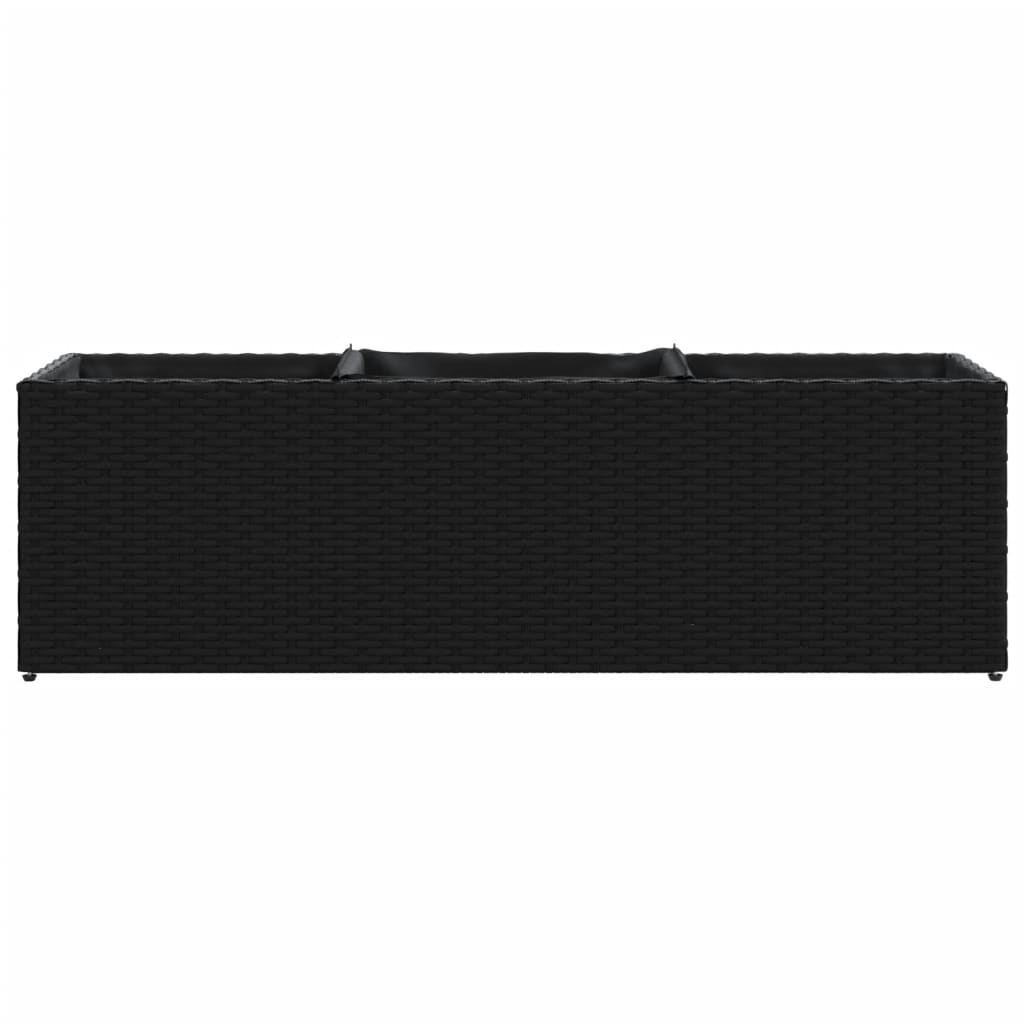 Sodo loveliai su vazonais, 2vnt., juodi, 105x30x32cm, ratanas Sodo loveliai su vazonais, 2vnt., juodi, 105x30x32cm, ratanas - Image 6