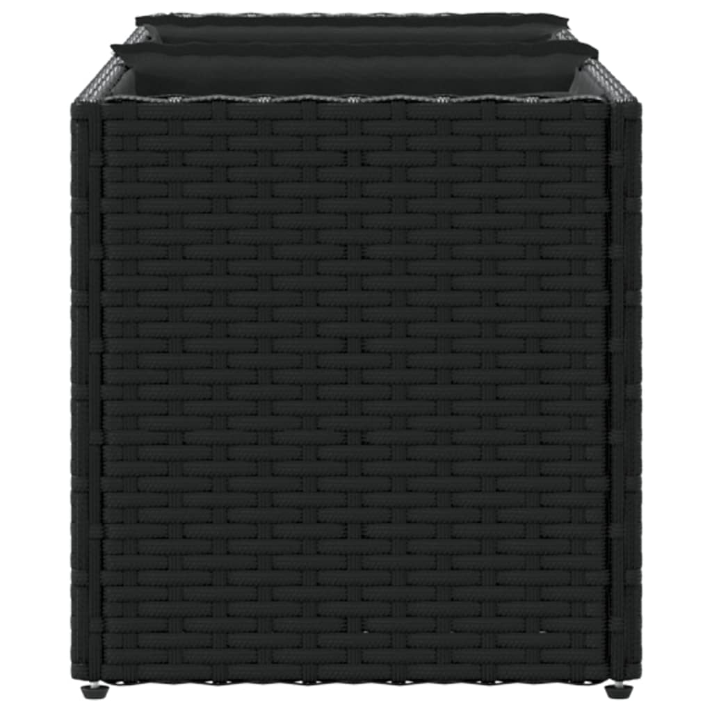 Sodo loveliai su vazonais, 2vnt., juodi, 105x30x32cm, ratanas Sodo loveliai su vazonais, 2vnt., juodi, 105x30x32cm, ratanas - Image 7