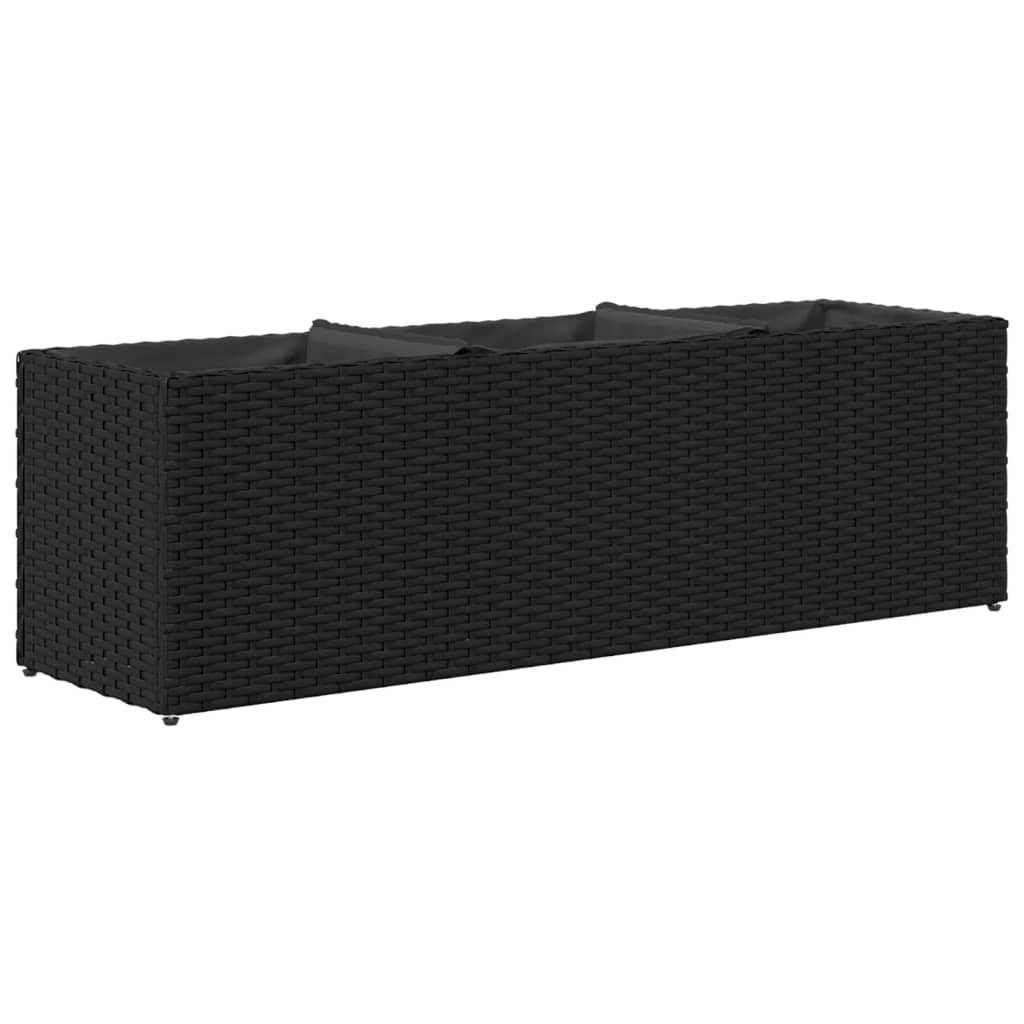 Sodo loveliai su vazonais, 2vnt., juodi, 105x30x32cm, ratanas Sodo loveliai su vazonais, 2vnt., juodi, 105x30x32cm, ratanas - Image 8