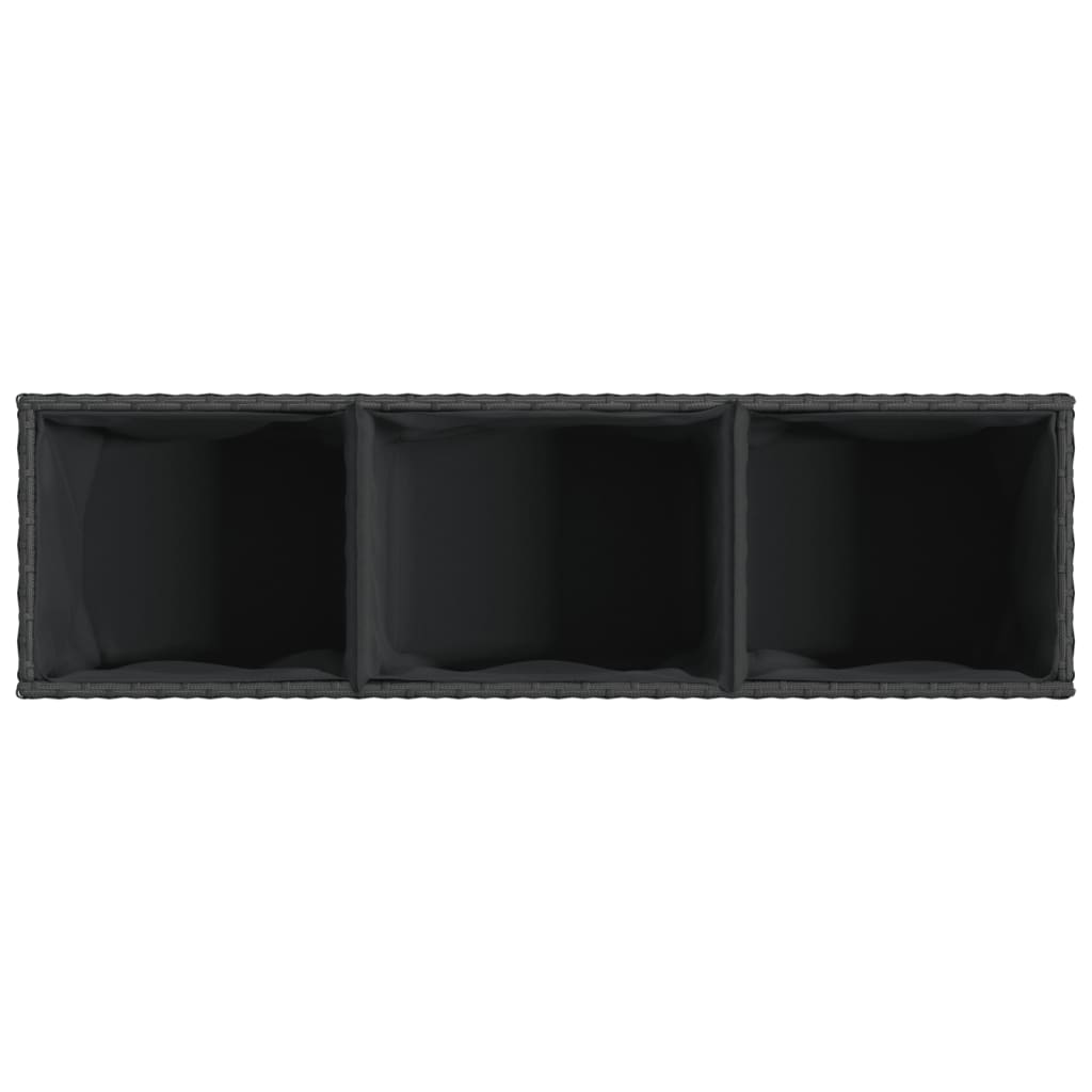 Sodo loveliai su vazonais, 2vnt., juodi, 105x30x32cm, ratanas Sodo loveliai su vazonais, 2vnt., juodi, 105x30x32cm, ratanas - Image 9
