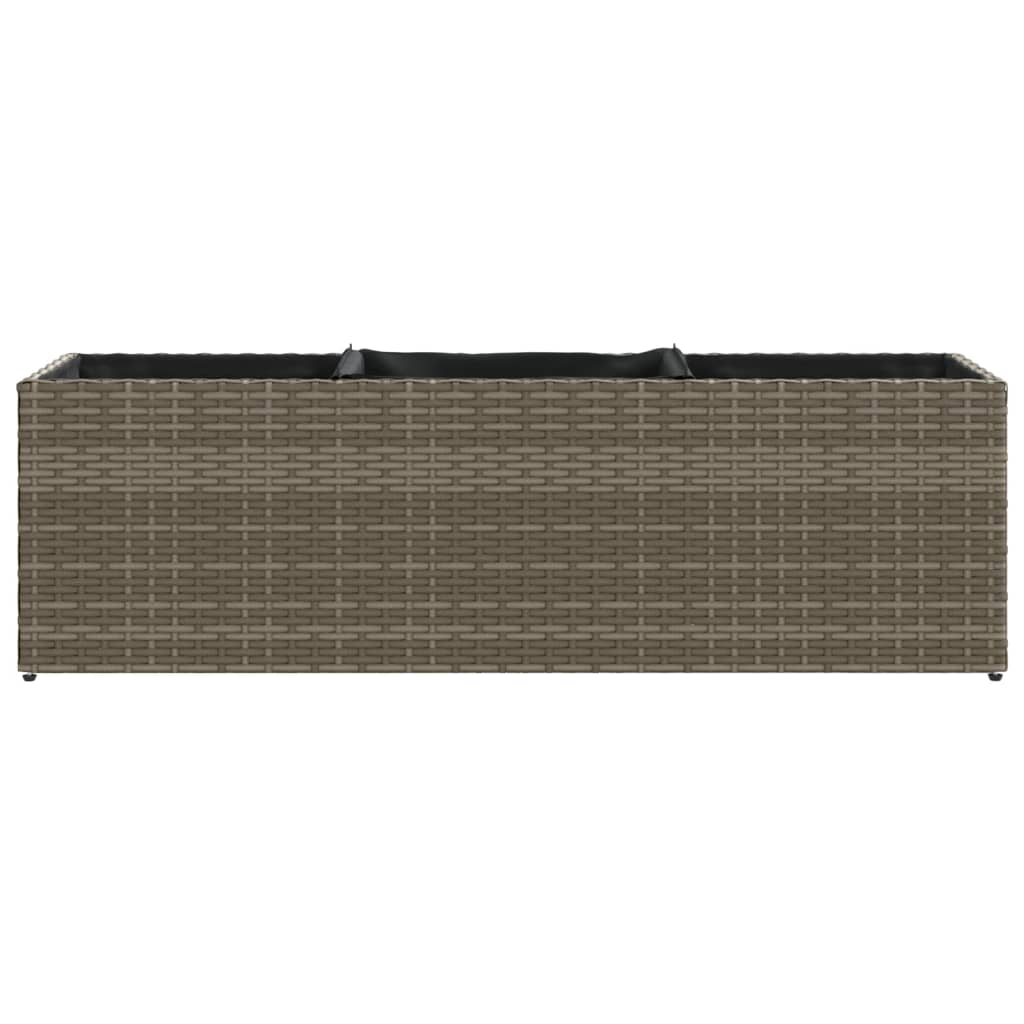 Sodo loveliai su vazonais, 2vnt., pilki, 105x30x32cm, ratanas Sodo loveliai su vazonais, 2vnt., pilki, 105x30x32cm, ratanas - Image 6