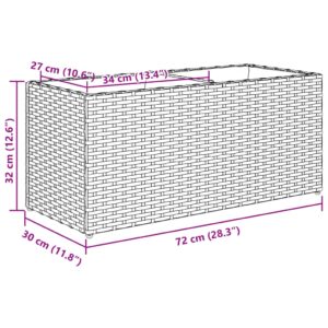 Sodo loveliai su vazonais, 2vnt., juodi, 72x30x32cm, PE ratanas