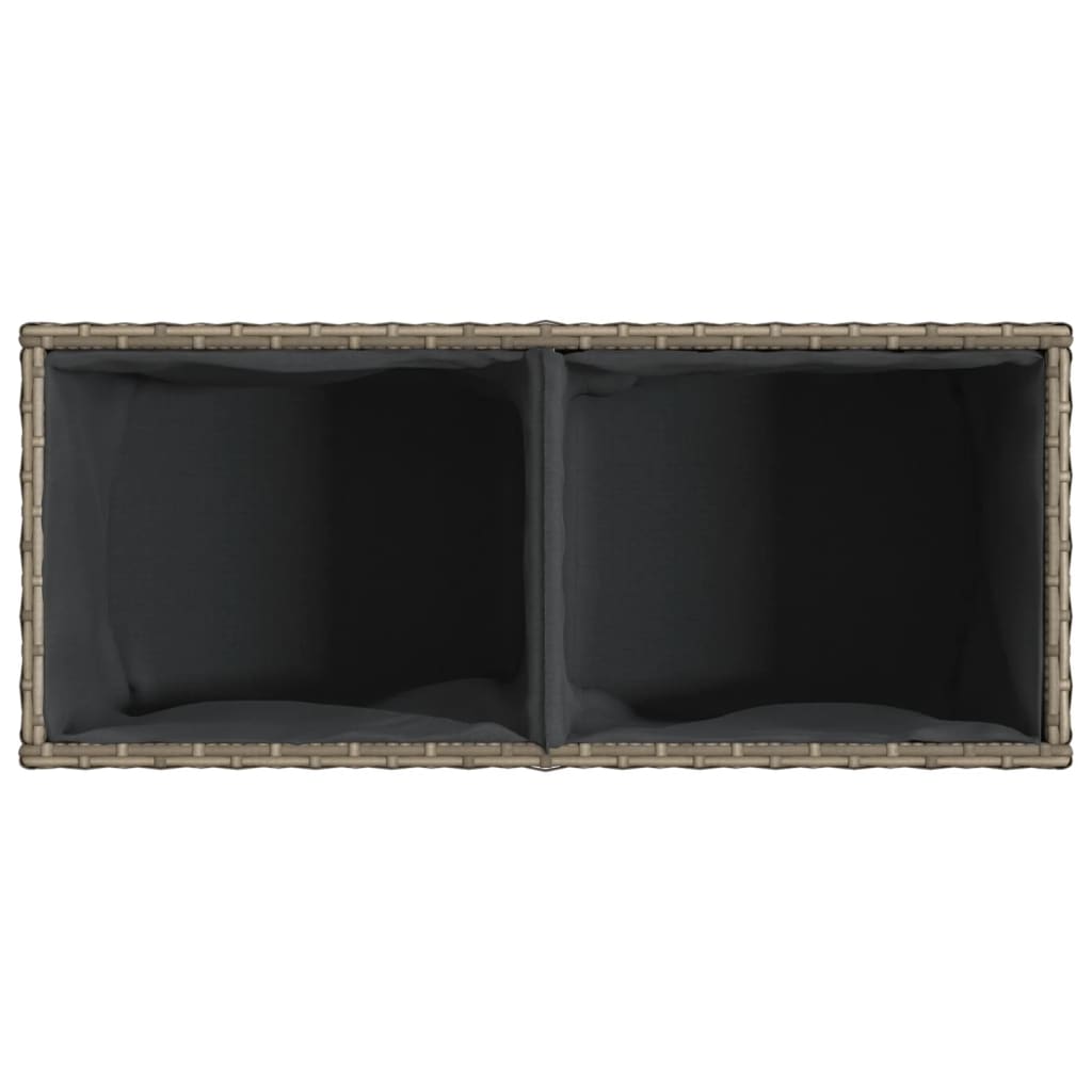 Sodo loveliai su vazonais, 2vnt., pilki, 72x30x32cm, PE ratanas Sodo loveliai su vazonais, 2vnt., pilki, 72x30x32cm, PE ratanas - Image 9