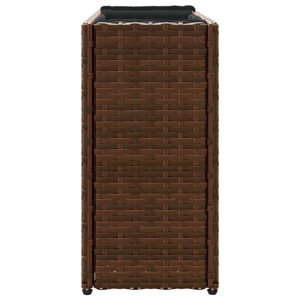 Sodo lovelis su 2 vazonais, rudas, 90x20x40cm, poliratanas Sodo lovelis su 2 vazonais, rudas, 90x20x40cm, poliratanas - Image 6
