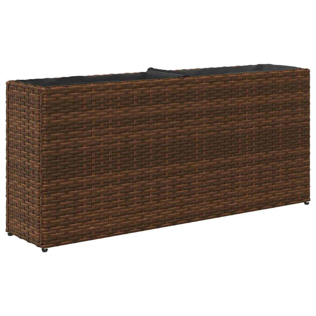 Sodo lovelis su 2 vazonais, rudas, 90x20x40cm, poliratanas Sodo lovelis su 2 vazonais, rudas, 90x20x40cm, poliratanas - Image 7