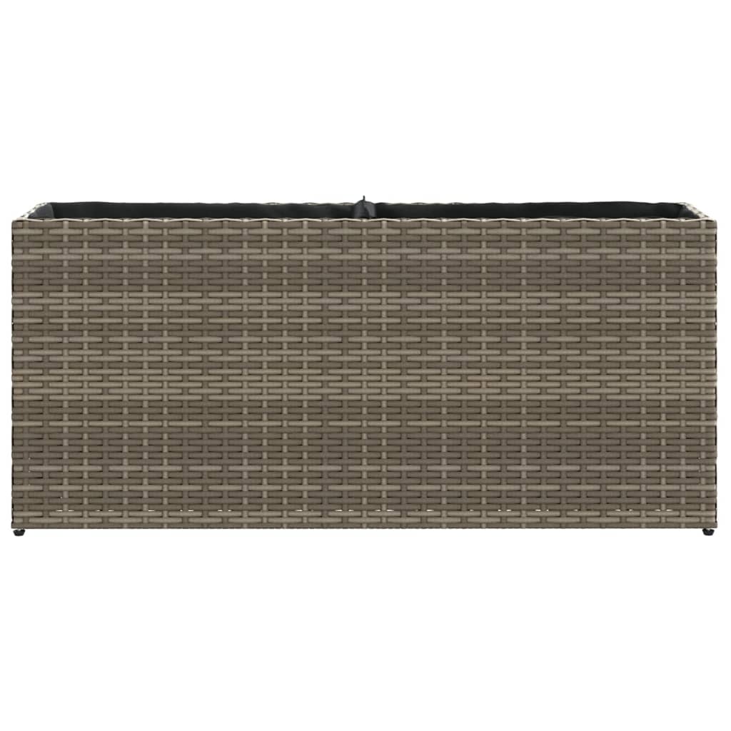 Sodo lovelis su 2 vazonais, pilkas, 90x20x40cm, poliratanas Sodo lovelis su 2 vazonais, pilkas, 90x20x40cm, poliratanas - Image 5