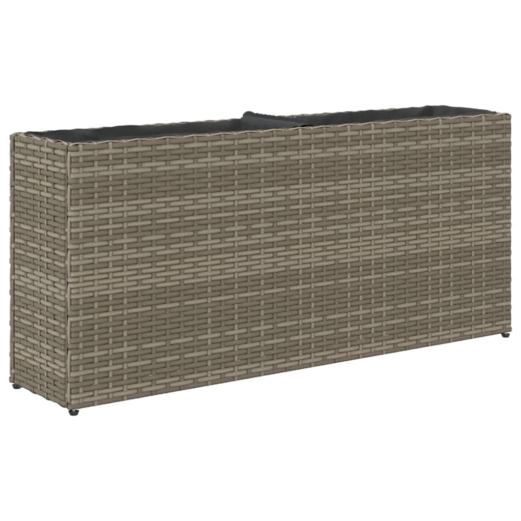 Sodo lovelis su 2 vazonais, pilkas, 90x20x40cm, poliratanas Sodo lovelis su 2 vazonais, pilkas, 90x20x40cm, poliratanas - Image 7