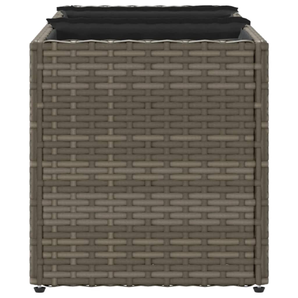 Sodo lovelis su 3 vazonais, pilkas, 105x30x32cm, poliratanas Sodo lovelis su 3 vazonais, pilkas, 105x30x32cm, poliratanas - Image 6