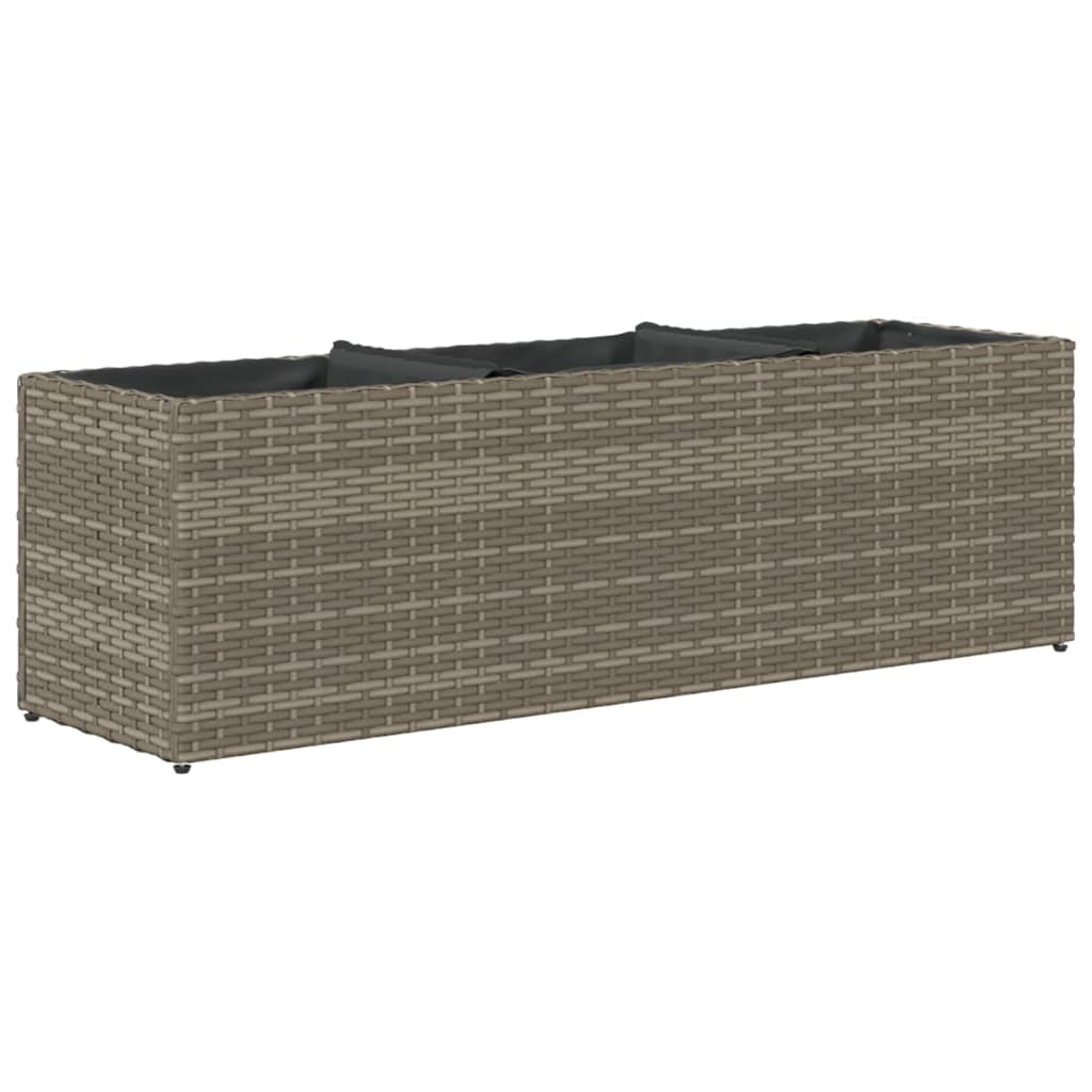 Sodo lovelis su 3 vazonais, pilkas, 105x30x32cm, poliratanas Sodo lovelis su 3 vazonais, pilkas, 105x30x32cm, poliratanas - Image 7