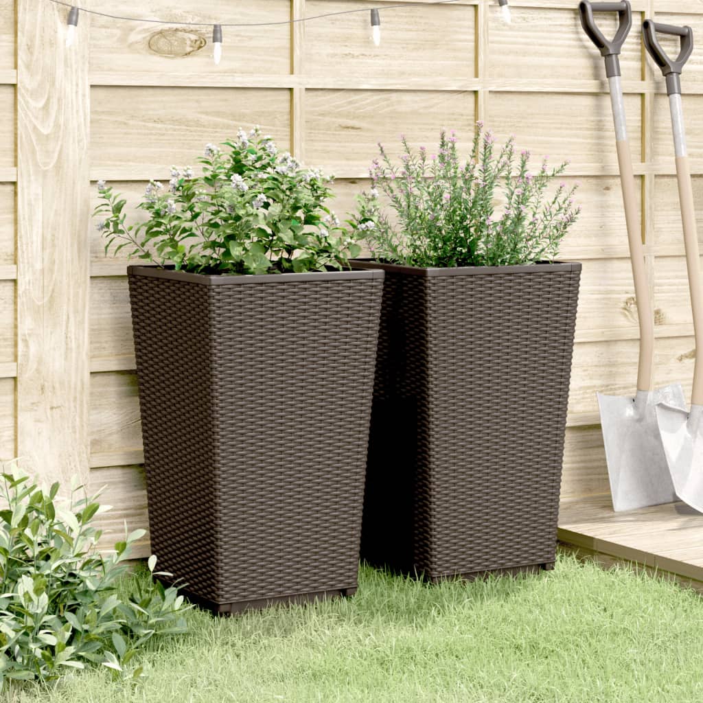 Sodo loveliai, 2vnt., rudos spalvos, 32,5×32,5x57cm, PP Sodo loveliai, 2vnt., rudos spalvos, 32,5x32,5x57cm, PP - Image 3