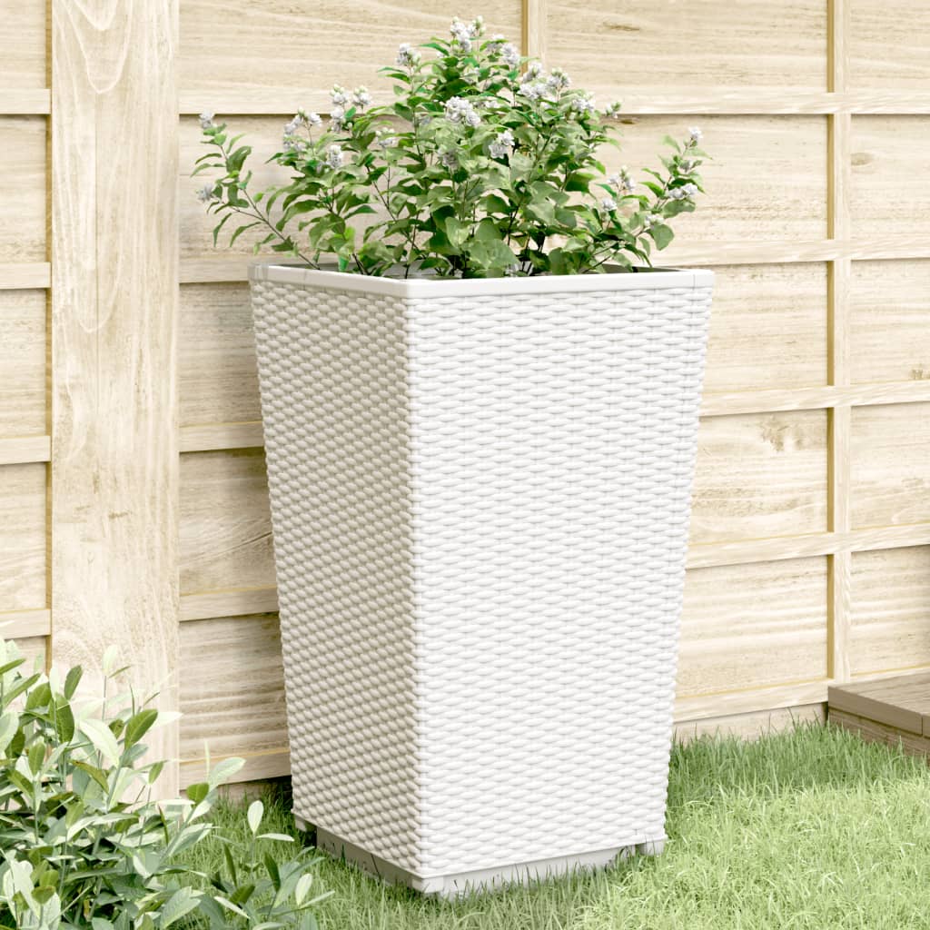 Sodo loveliai, 4vnt., baltos spalvos, 32,5×32,5x57cm, PP Sodo loveliai, 4vnt., baltos spalvos, 32,5x32,5x57cm, PP - Image 2