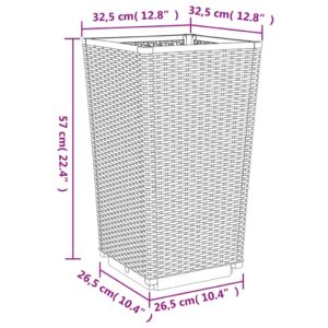 Sodo loveliai, 4vnt., rudos spalvos, 32,5x32,5x57cm, PP
