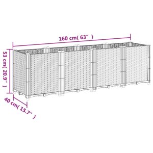 Sodo lovelis, baltos spalvos, 160x40x53cm, PP