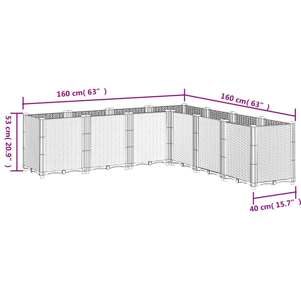 Sodo lovelis, rudos spalvos, 160x160x53cm, PP Sodo lovelis, rudos spalvos, 160x160x53cm, PP