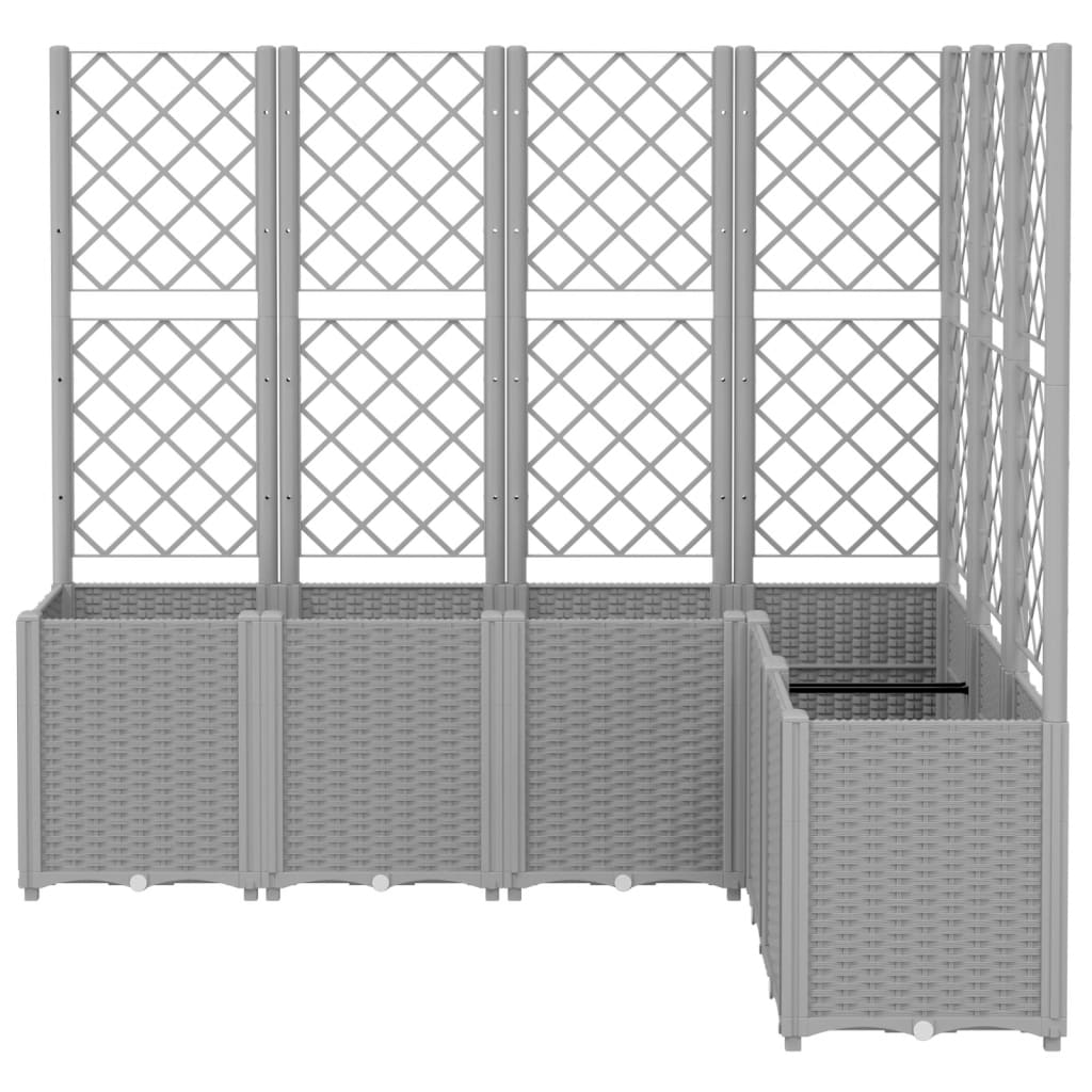 Sodo lovelis su treliažu, šviesiai pilkas, 160x120x140cm, PP Sodo lovelis su treliažu, šviesiai pilkas, 160x120x140cm, PP - Image 3