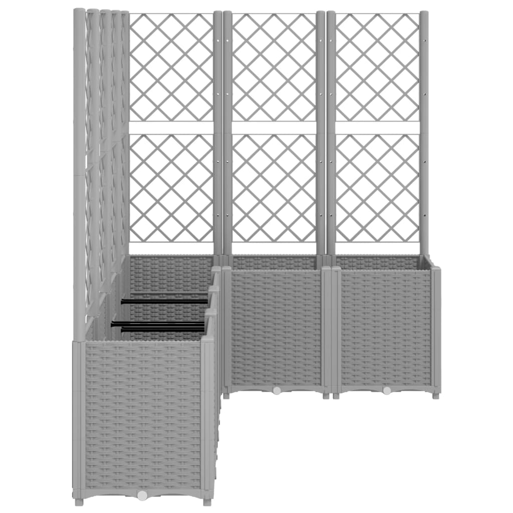 Sodo lovelis su treliažu, šviesiai pilkas, 160x120x140cm, PP Sodo lovelis su treliažu, šviesiai pilkas, 160x120x140cm, PP - Image 4